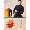THREEGUN Men's Compression Top, Fleece Lined, High Neck, Undershirt, Long