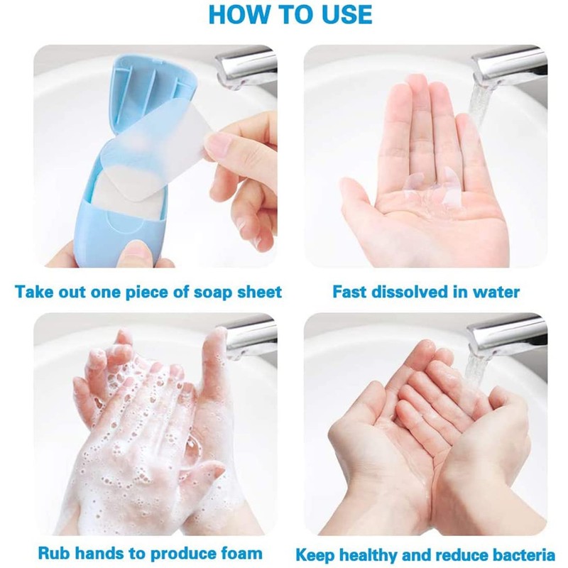 Ancuioyz 3 Boxes Paper Soap, Portable Soap Sheets Disposable Paper