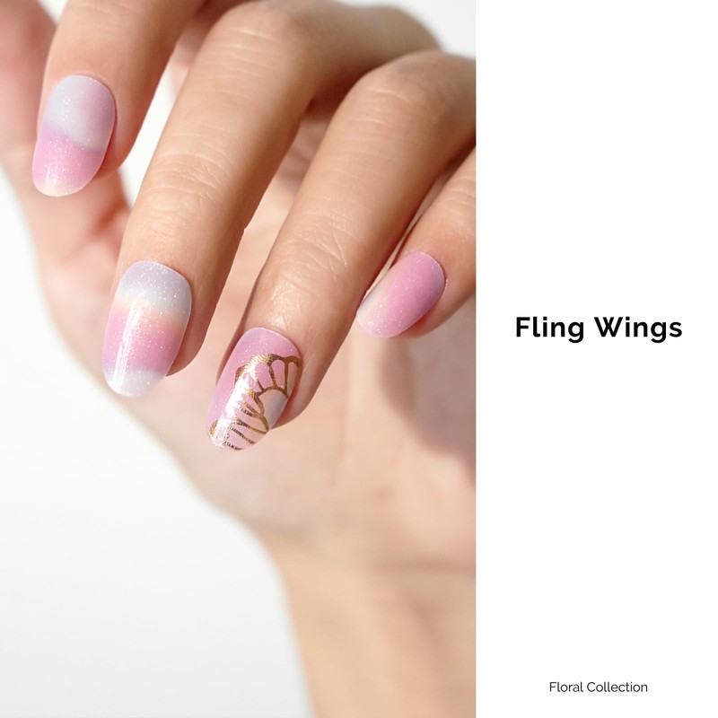 NAILOG Semi-cured Gel Nail Stickers (34 Pieces), Nail Seal Curing