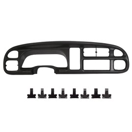 KUAFU Dash Bezel Cover Compatible with 1998-2002 Dodge Ram Truck 1500 2500 3500 Dashboard Instrument Cluster Board w/Clips Replacement for 68042746AC 5GK51DX9AA