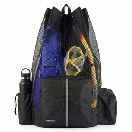 Dizokizo XL Mesh Scuba Diving Backpack, 110L Extra Large Dive Gear Bag with Multiple Pockets, Holds Mask Fins Wetsuit, Multipurpose Snorkeling Bag for Beach Kayaking Travel