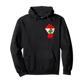 Lebanon Resist Fist Lebanese Flag Revolution Protest March Pullover Hoodie