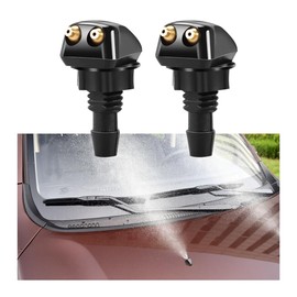 2 Pack Car Front Windshield Washer Nozzles, Automotive Wiper Washer Nozzle Kit Replacement with Rubber Gasket, Universal Accessories Suitable for Most Car, SUV, Truck