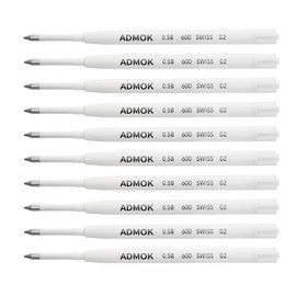 ADMOK 0.5mm Replaceable Standard Pen Gel Refills for BEILUNER Luxury Pens (10pcs)，Smooth and Clean Writing, Compatible with BEILUNER Pen Refill,Pack of 10 (Black Ink)
