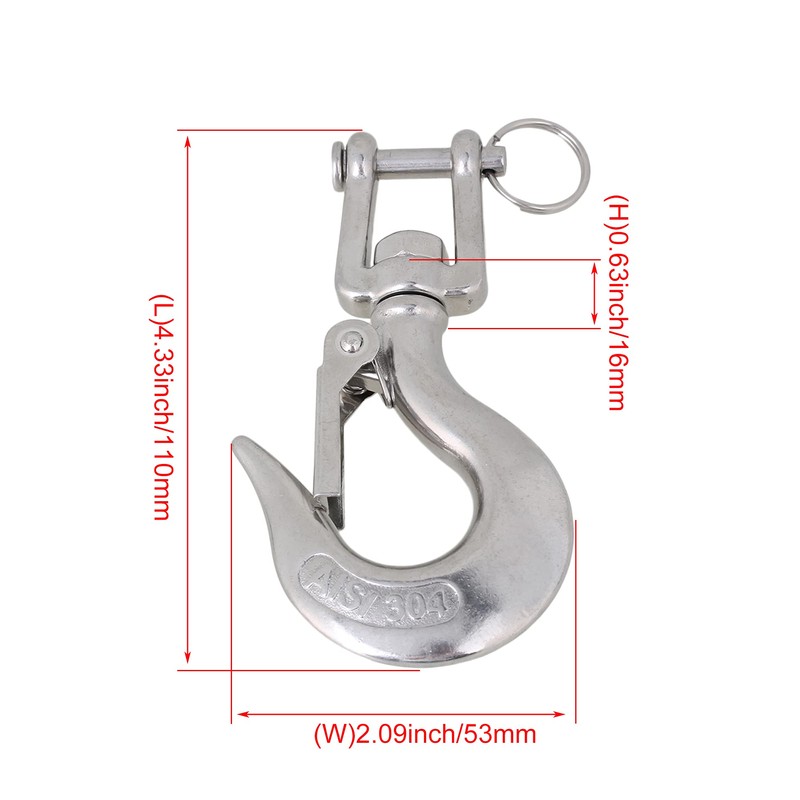 logyues Swivel Hanging Hook 350KG Swivel Hoist Hook Safety Latch