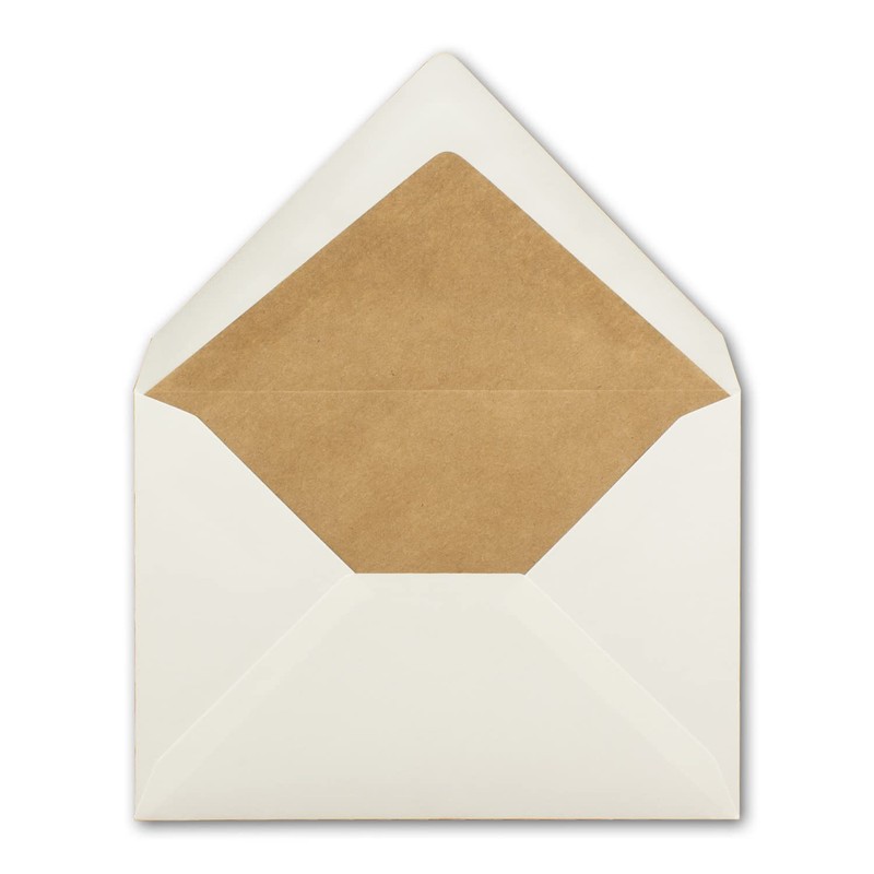 100x lined vintage envelopes DIN B6 125 x 176 mm