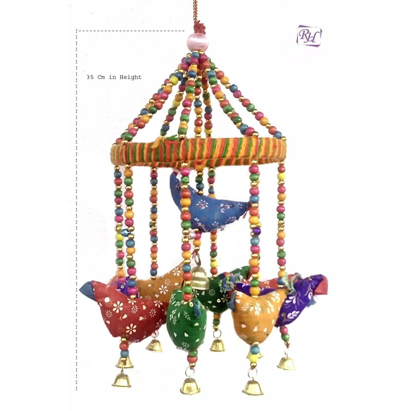 Rastogi Handicrafts Handmade Decorative Door Hanging Bell Bird Shandler for