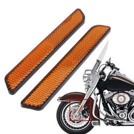 Motorcycle Front Fork Reflector Pack of 2 Reflector Reflector for Dyna Softail Sportster 883 1200 Fatboy Motorcycle Motocross Leg Cuffs Slider Amber