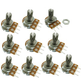 Aihasd B500K 500K Ohm Adjustment Single Linear Rotary Taper Potentiometer Shaft 15 mm Pack of 10