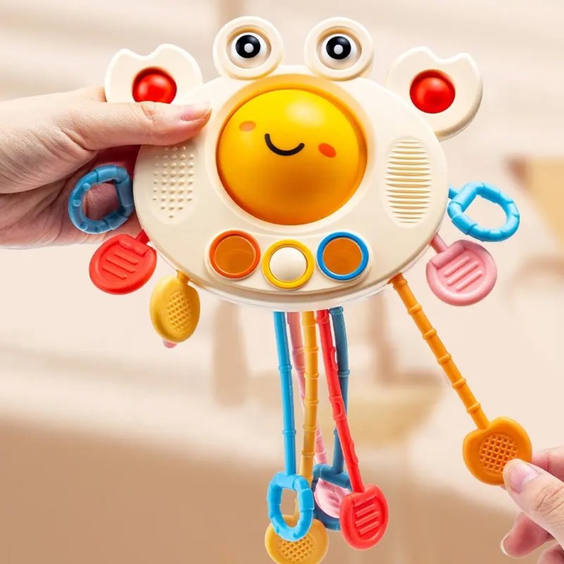 Yummy Baby Products Montessori Sensory Toy for Babies, Silicone Pull
