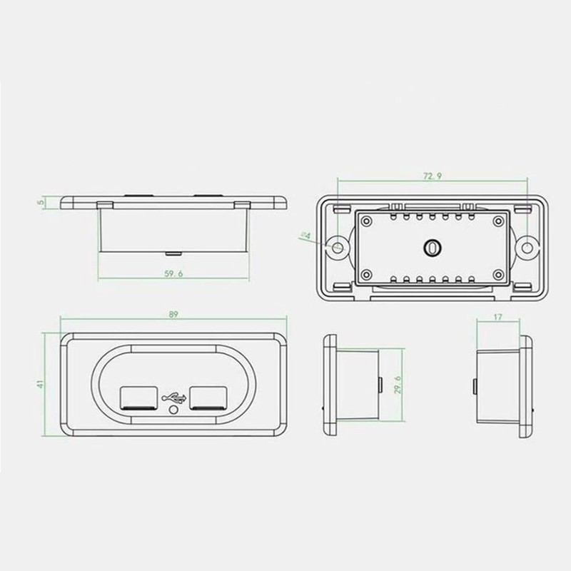 RV USB Outlet Wall Mount, Multipurpose RV Panel Outlet Wall