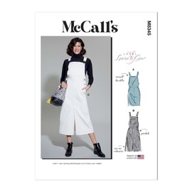 McCall's Learn Misses' Skirt Overalls Sewing Pattern Kit, Design Code M8345, 6-8-10-12-14, Multicolor