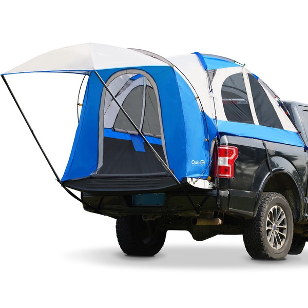 Quictent Pickup Truck Tent for Full Size Short Bed (5.5'-5.8'), Waterproof PU2000mm 2-Person Sleeping Capacity Truck Bed Tent with Removable Awning, Rainfly ＆ Storage Bag Included