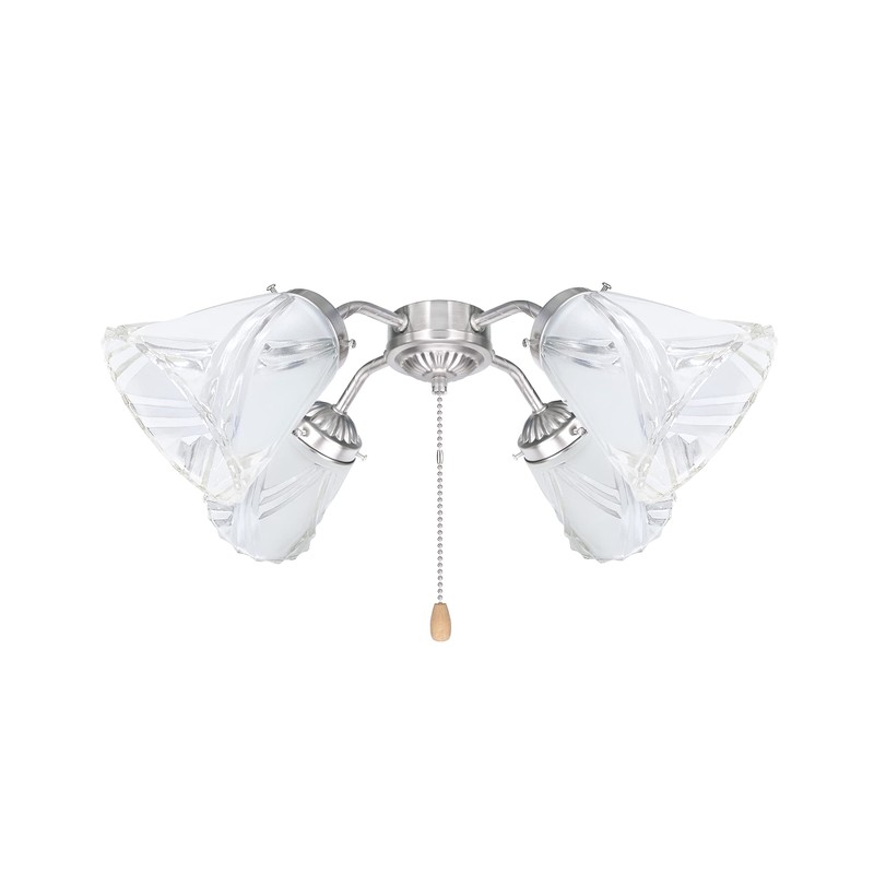 Aspen Creative 23124-4 Transitional Frosted & Clear Ceiling Fan Shade,
