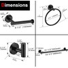 6 Pieces Matte Black Bathroom Hardware Accessories Set, SUS304 Stainless