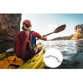 Rankomu Footman Loop, 10Pcs Stainless Steel Footman Loops, 316 Marine Grade Bimini Top Pad Eye Straps for Boats, Kayaks, Canoe Tie Down Deck Hardware Rigging