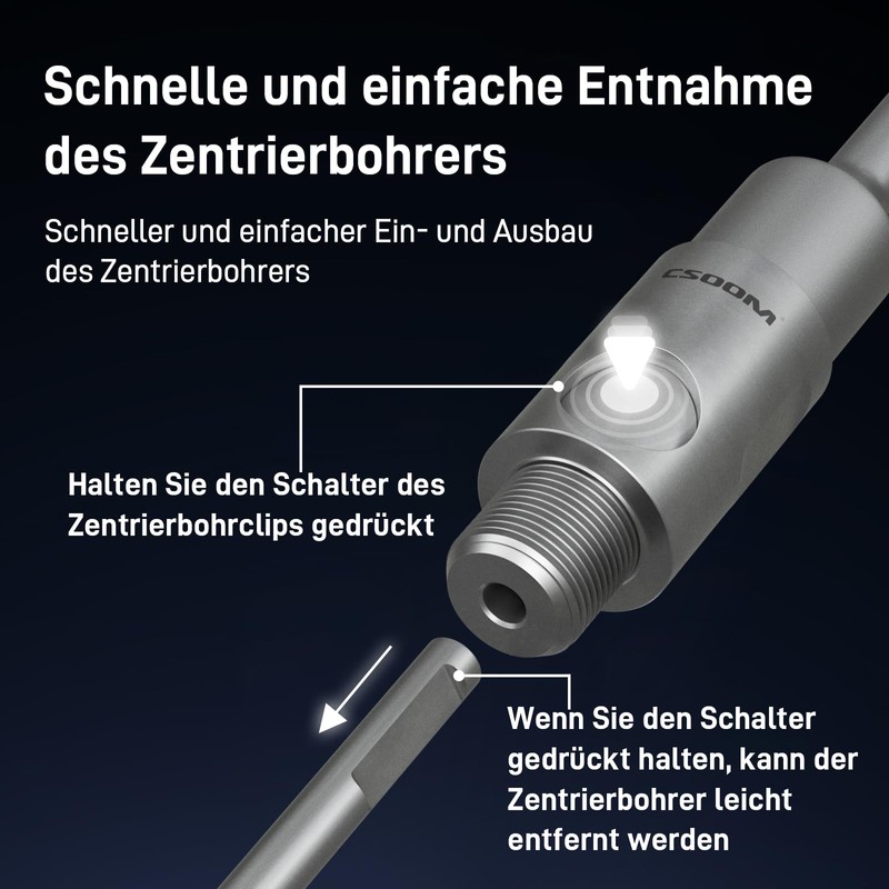 CSOOM Quick Change Drill Connection, Hollow Drill Bit, Concrete Hole