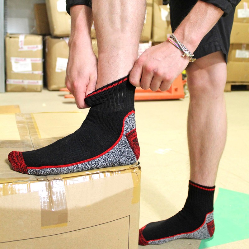 Mens Anti Sweat Heavy Duty Breathable Short Trainer Bamboo Work