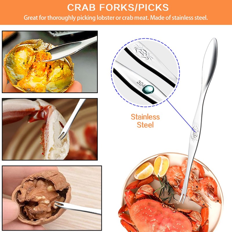 Crab Crackers And Tools, Crab Leg Cracker Tool Set Of