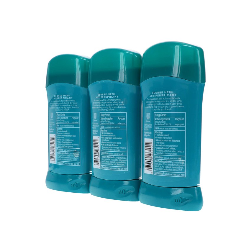 Degree Deodorant 2.7 Ounce Mens Cool Rush (3 Pack) (Packaging