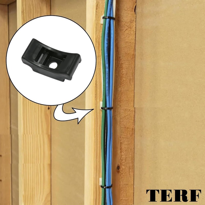 TERF® 20 Pcs Black Screw Mount Cable Tie Bases -