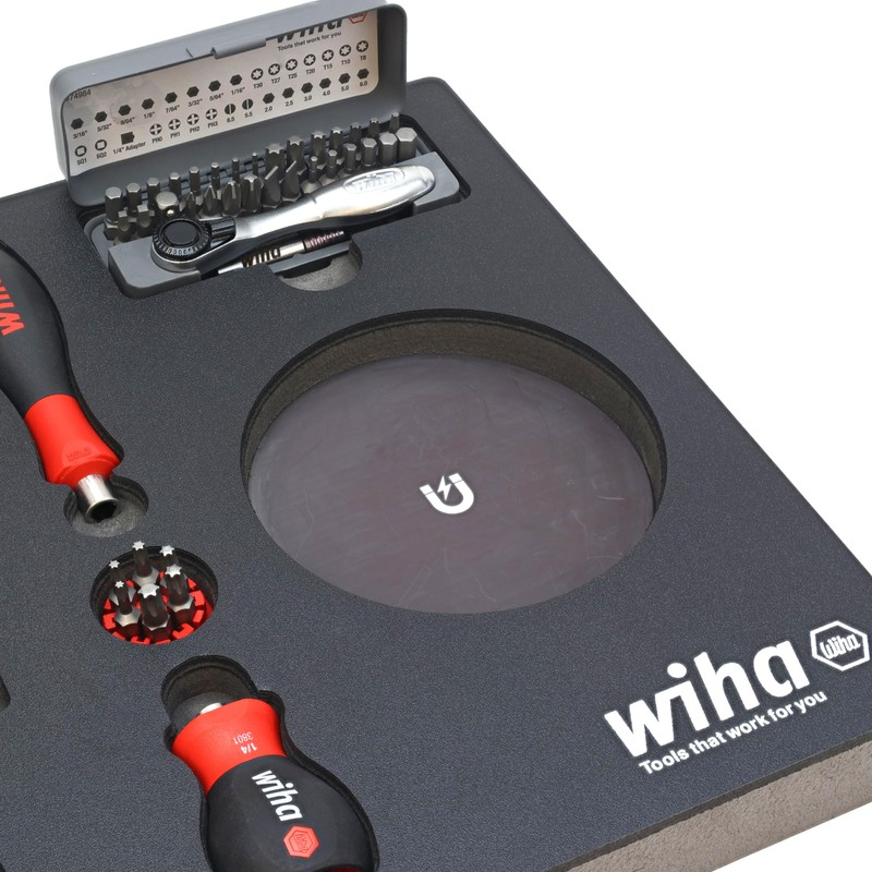 Wiha 91851 45 Piece Knife Maintenance Magnetic Workstation Tray Set