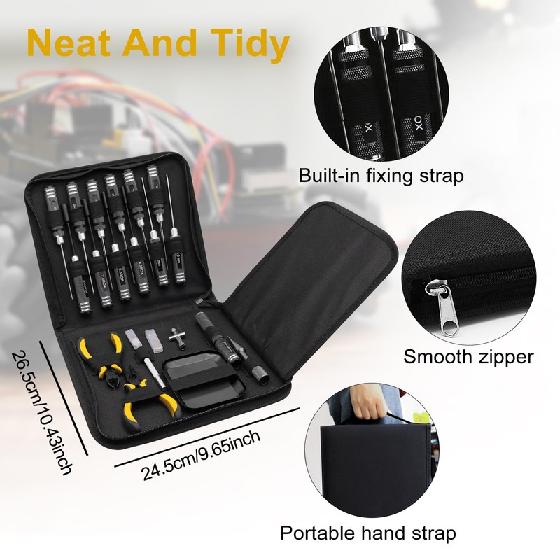 Craznick 19Pcs RC Car Tool Kit Hex Screwdriver Set Nut