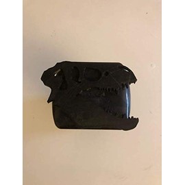 LicensePlateFreak T-Rex Skull in 3D - 2 inch Trailer Hitch Cover Black with Black - Dinosaur Tyrannosaurus