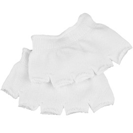 LNQ LUNIQI Peep Toe Socks, 1 Pair Half Toe Socks Women, Half Palm Socks, Invisible Half Socks, Forefoot Socks, Toe Socks, Non-Slip Socks for Yoga, Pilates, Fitness, White, White