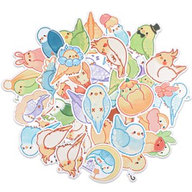 Ymapinc Kawaii Cartoon Bird Parrot Stickers, 40Pcs Self Adhesive Waterproof Bird Decals for Scrapbooking Planners Journals Gift for Student Birds Lovers - Vinyl
