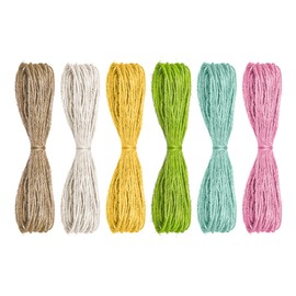 6 Bundles x 10 Meters Multicolor Jute Twine String Decorative Jute Ribbon Colored Jute Cord for DIY Arts and Crafts Gift Wrapping Party (Susan)
