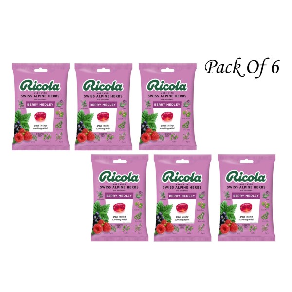 Ricola Berry Medley Throat Drops - 19 Count Each (6