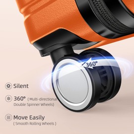 BEOW Luggage Sets 3 Piece, Expandable Luggage Sets with Spinner Wheels, TSA Lock Suitcases with Carry on Luggage (Orange, 20”24”28”)