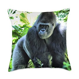 Jungle Animals Gorilla Monkey Throw Pillow, 18x18, Multicolor