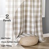 Bapawfish Tan Gingham Buffalo Check Beige and White Window Curtain