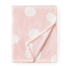 LITTLE SPUD Baby Blankets for Girls and Boys, Soft Milky Plush Fleece Baby Blanket, Receiving Blankets and Swaddle Blankets for Newborns, 30 * 40 Inch, Pink Clouds