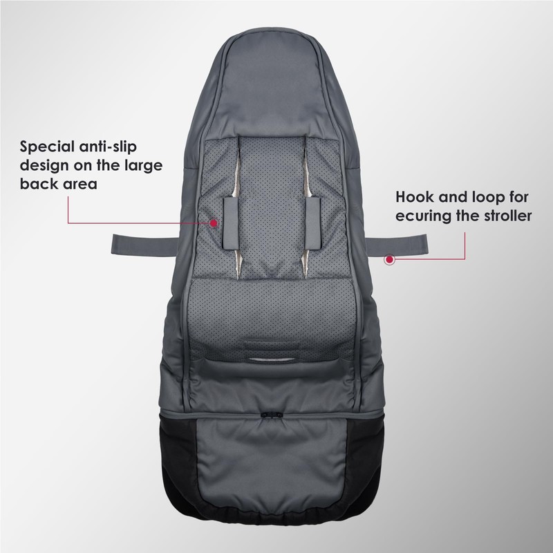 Universal, Weather-Proof, Warm Stroller Footmuff | Extendable Winter Cover |
