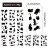 12 Sheets Black Cat Temporary Tattoos, Minimalist Black & White