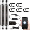 TORCHSTAR LED Safe Lighting Kit, Compatible with Alexa, App Control, Dimmable Light Bars, Linkable Under Cabinet Lights, 3000K Warm White, UL Power Adapter for Showcase, Shelf, 6Pcs