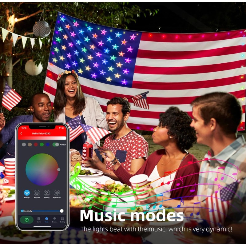 AvatarControls Smart Light American Flag 3x5 FT with Smart 98