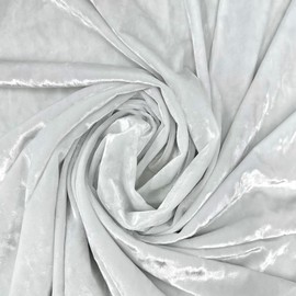 Ice Fabrics Stretch Crushed Velvet Fabric by The Yard - 60/62" Wide Soft Velvety Fabric for Sewing Apparel, Upholstery, Curtains & Decor - 250 GSM - 20% Vertical Stretch - White - 2 Yards