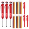 Satiskid 3 Pack Carpenter Pencil with 36 Refills & 3