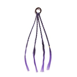 Girls Clip In Braids Dreadlocks Braid Bobbles Scrunchies Party Hair Dress Up (1, Purple)