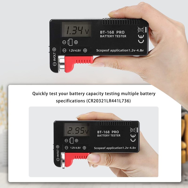Battery Tester Checker Digital LCD Universal Battery Tester Monitor for