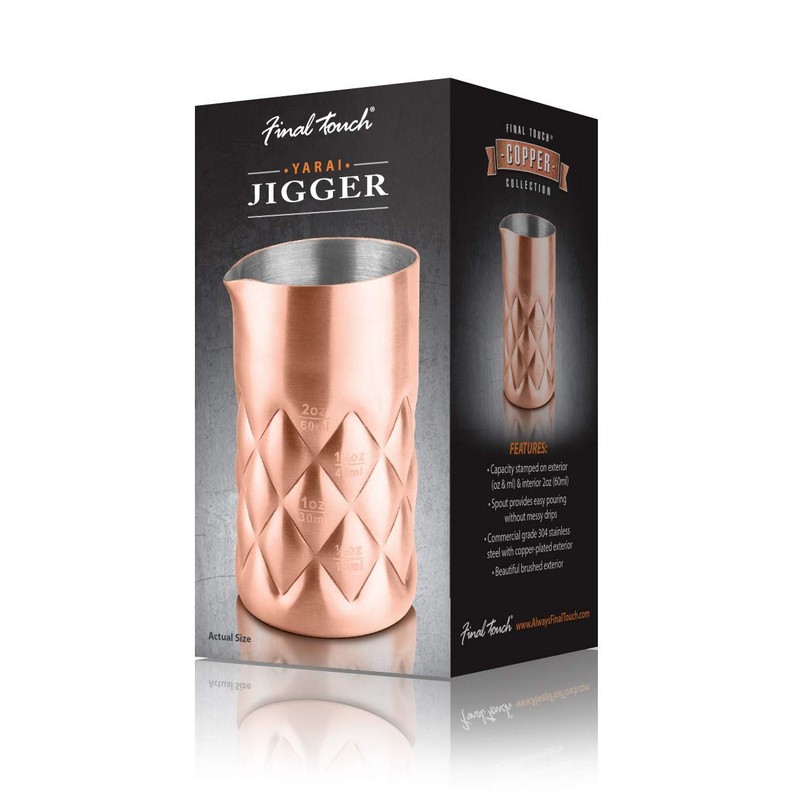 Final Touch Copper Collection Yarai Measuring Jigger Measure For Cocktail