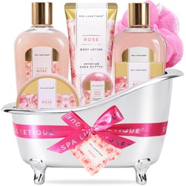 Cesta de Regalo Spa Luxetique  Rose Fragrance Premium 8pc Gift Basket for Women                                                                       