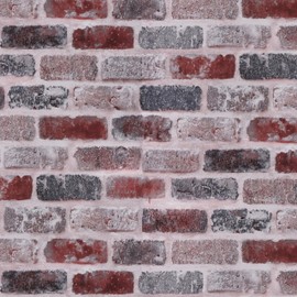 KUKANTST Brick Wallpaper Stone Brick Peel and Stick Wallpaper Stone Self Adhesive Removable Wall Paper Home Decoration Waterproof Contact Paper Wall Covering 17.7" x 118"