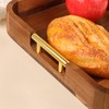 Hiitytin Wood Serving Tray with Metal Handles, Ottoman Tray Large