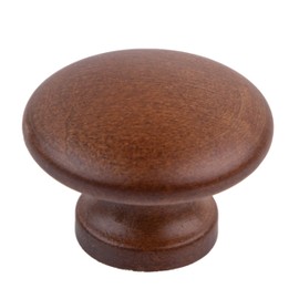 Walnut Wood Drawer Knob | Diameter: 1 1/4" | Wooden Handle for Antique Cabinet Door, Dresser Drawer, Desk | Furniture Reproduction Hardware | DK20-W (10)
