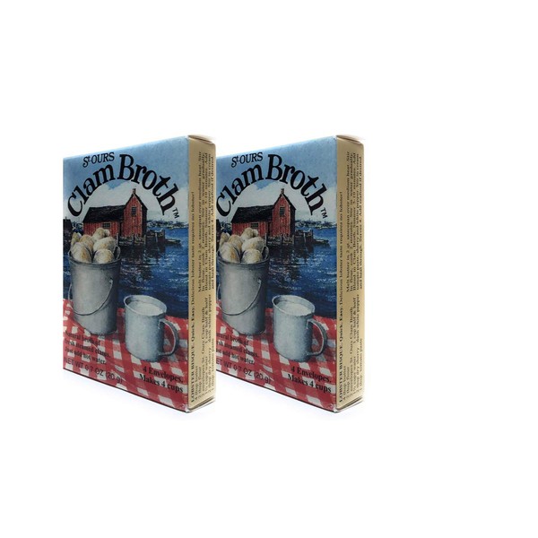 St. Ours Clam Broth Chowder, Stock, 2 Box's - 4 cups .7 oz each